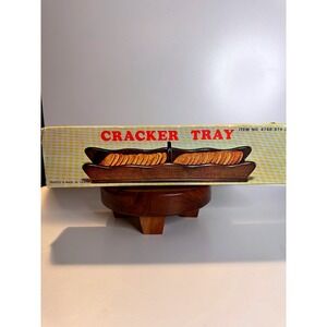 Vintage Wooden Cracker Tray with Original Box New Old Stock